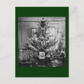 Stereoviewのクリスマスツリーのビクトリアンな19世紀のヴィンテージ シーズンポストカード (正面)
