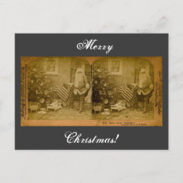 Stereoviewサンタ及び米国旗カリフォルニア1901年 シーズンポストカード