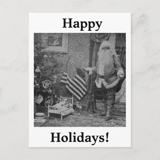 Stereoviewサンタ及び米国旗カリフォルニア1901年 シーズンポストカード (正面)