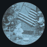Stereoview - Patriotic Christmas circa 1901 ラウンドシール<br><div class="desc">Stereoview - Patriotic Christmas circa 1901.Scenesfromthepast.comでリストア。</div>
