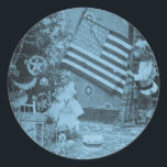 Stereoview - Patriotic Christmas circa 1901 ラウンドシール<br><div class="desc">Stereoview - Patriotic Christmas circa 1901.Scenesfromthepast.comでリストア。</div>