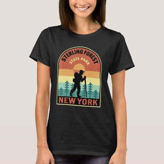 Sterling Forest State Park New York Retro Hiking Tシャツ (正面)