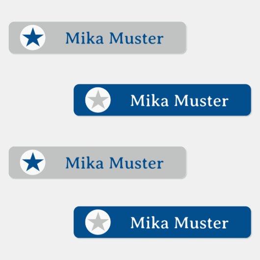 Stern - grau blau - 96 schmale Kinder  ラベル (グループ)