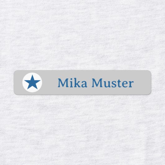 Stern - grau blau - 96 schmale Kinder  ラベル (デザイン1)