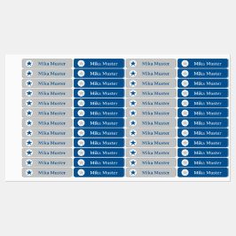 Stern - grau blau - 96 schmale Kinder  ラベル