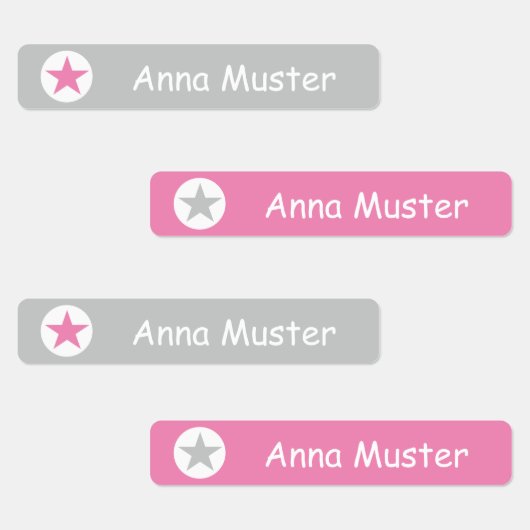 Stern - grau rosa - 96 schmale Kinder  ラベル (グループ)