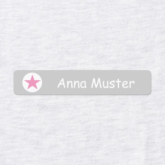 Stern - grau rosa - 96 schmale Kinder  ラベル (デザイン1)