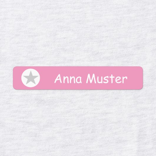 Stern - grau rosa - 96 schmale Kinder  ラベル (デザイン2)