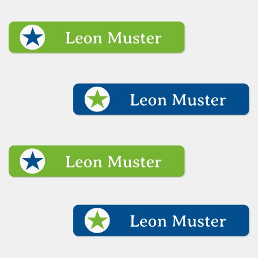 Stern - grün blau - 96 schmale Kinder ラベル (グループ)