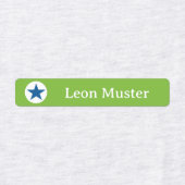 Stern - grün blau - 96 schmale Kinder ラベル (デザイン1)