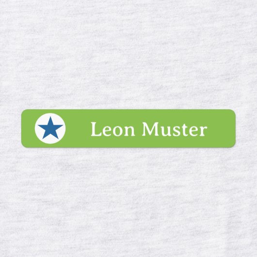 Stern - grün blau - 96 schmale Kinder  ラベル (デザイン1)