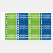 Stern - grün blau - 96 schmale Kinder ラベル (シート)