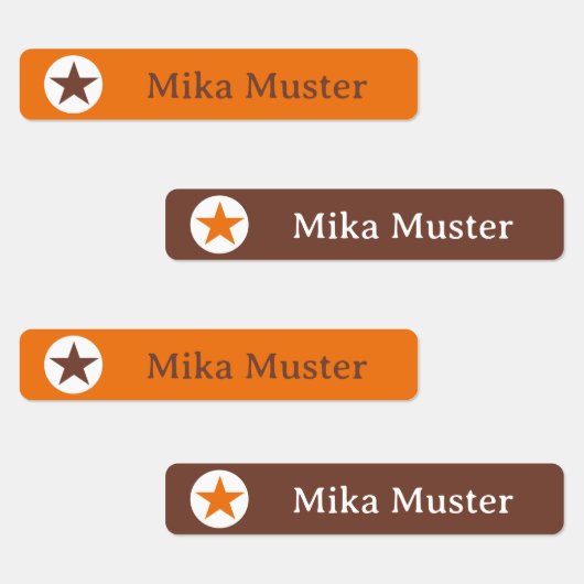 Stern - orange braun - 96 schmale Kinder ラベル (グループ)