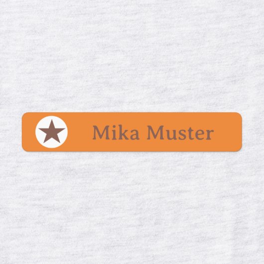 Stern - orange braun - 96 schmale Kinder  ラベル (デザイン1)