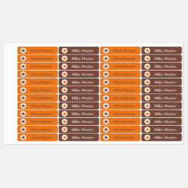 Stern - orange braun - 96 schmale Kinder  ラベル