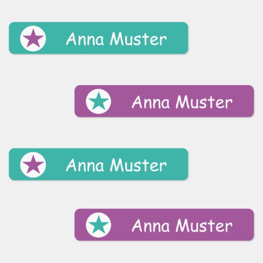 Stern - türkis lila - 96 schmale Kinder  ラベル (グループ)