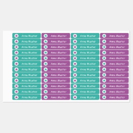 Stern - türkis lila - 96 schmale Kinder  ラベル