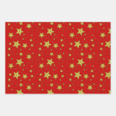 Sterne auf rotem Untergrund ラッピングペーパーシート (正面3)