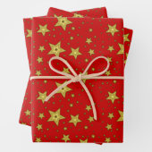 Sterne auf rotem Untergrund ラッピングペーパーシート (インサイチュ)