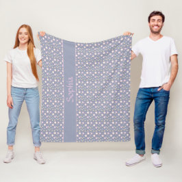 Sterne Muster rosa grau フリースブランケット
