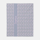 Sterne Muster rosa grau フリースブランケット (正面)