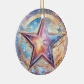 Sternen wasserfarben pastell Gemälde セラミックオーナメント (右)