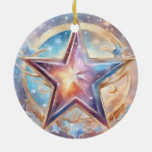 Sternen wasserfarben pastell Gemälde セラミックオーナメント (裏面)