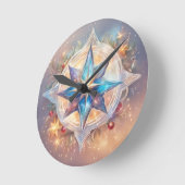 Sternen wasserfarben pastell Gemälde ラウンド壁時計 (傾斜)