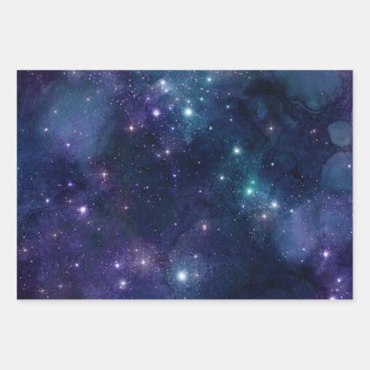 Sternenhimmel/ Universum Muster Geschenkpapier im ラッピングペーパーシート (正面)