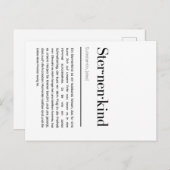 Sternenkind Karte Duden - Trauer Karte Mama シーズンポストカード (正面/裏面)