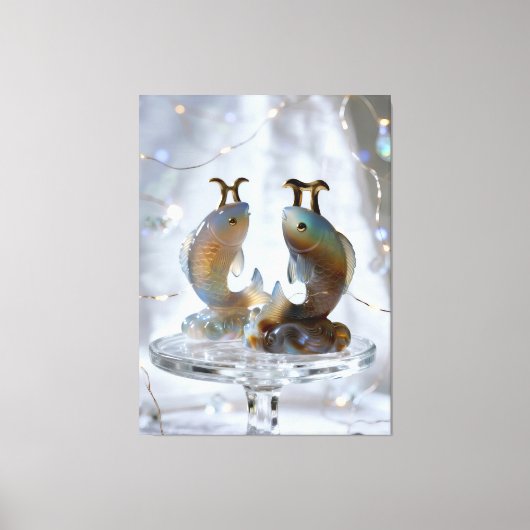 Sternzeichen Fische Glasskulpturen キャンバスプリント (正面)