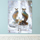 Sternzeichen Fische Glasskulpturen キャンバスプリント (インサイチュ (ウッドフロア))