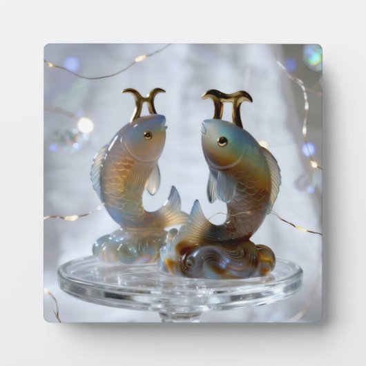 Sternzeichen Fische Glasskulpturen フォトプラーク (正面)