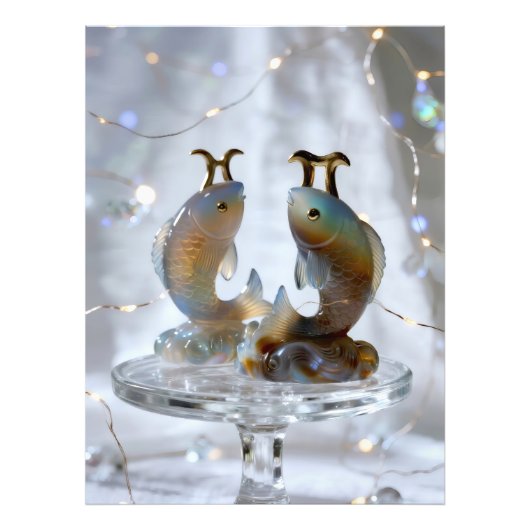 Sternzeichen Fische Glasskulpturen フォトプリント (正面)