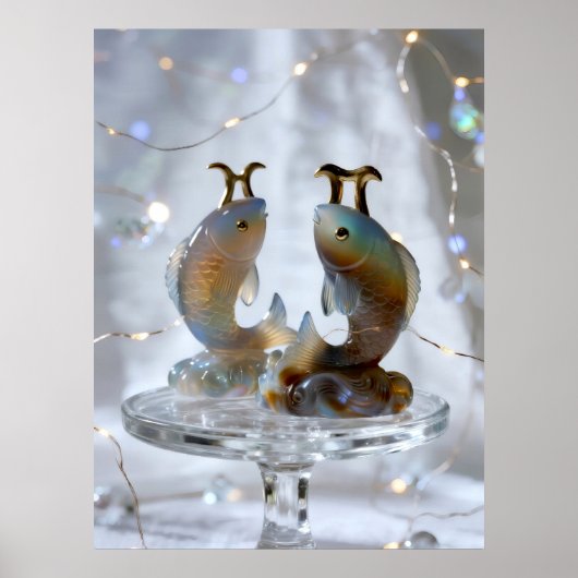 Sternzeichen Fische Glasskulpturen ポスター (正面)