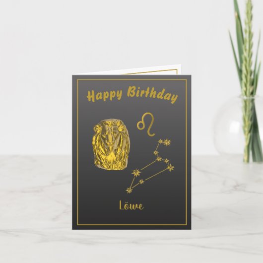 Sternzeichen Löwe, gold -  カード (正面)