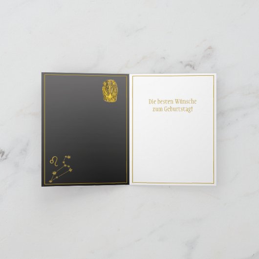 Sternzeichen Löwe, gold -  カード (内部)