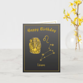 Sternzeichen Löwe, gold -  カード