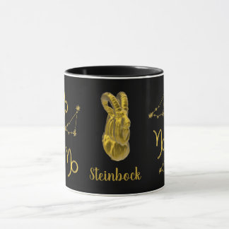 Sternzeichen Steinbock, gold -  マグカップ