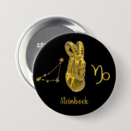 Sternzeichen Steinbock, gold -  缶バッジ