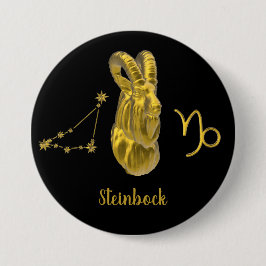 Sternzeichen Steinbock, gold -  缶バッジ
