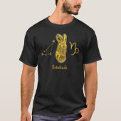 Sternzeichen Steinbock, gold -  Tシャツ (正面)