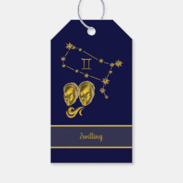 Sternzeichen Zwillinge, gold - ギフトタグ