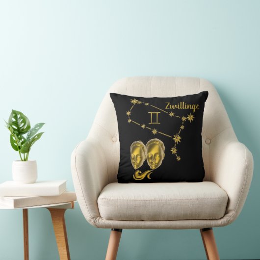 Sternzeichen Zwillinge, gold - クッション (椅子)