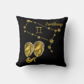 Sternzeichen Zwillinge, gold -  クッション (正面)
