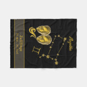 Sternzeichen Zwillinge, gold - フリースブランケット (正面(横))