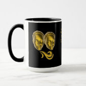 Sternzeichen Zwillinge, gold -  マグカップ (左)