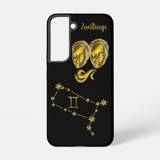 Sternzeichen Zwillinge, gold -  Samsung Galaxyケース (裏面)