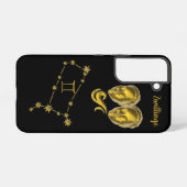 Sternzeichen Zwillinge, gold -  Samsung Galaxyケース (裏面横)