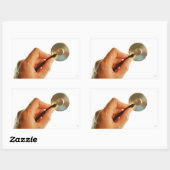 stethoscoop ziekenhuis ziek beter beterschap ziekt 長方形シール (シート)